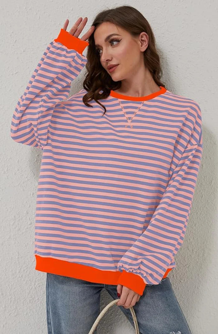 AGATHE | STRIPED OVERSIZED SWEATER