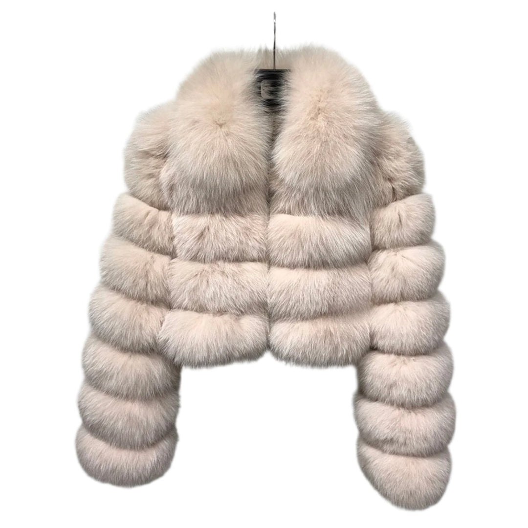 Zipped Closure Mini Fur Coat