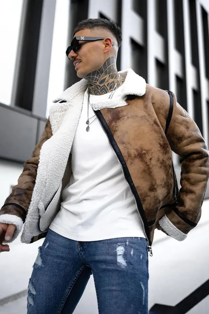 Sherpa™️ Bomber Jacket | Stained Notch Lapel