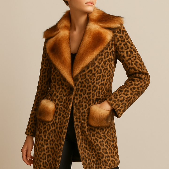 Regal Leopard Couture Coat
