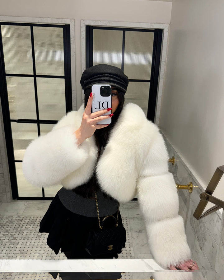 Luxe Cropped Collar Fur Coat