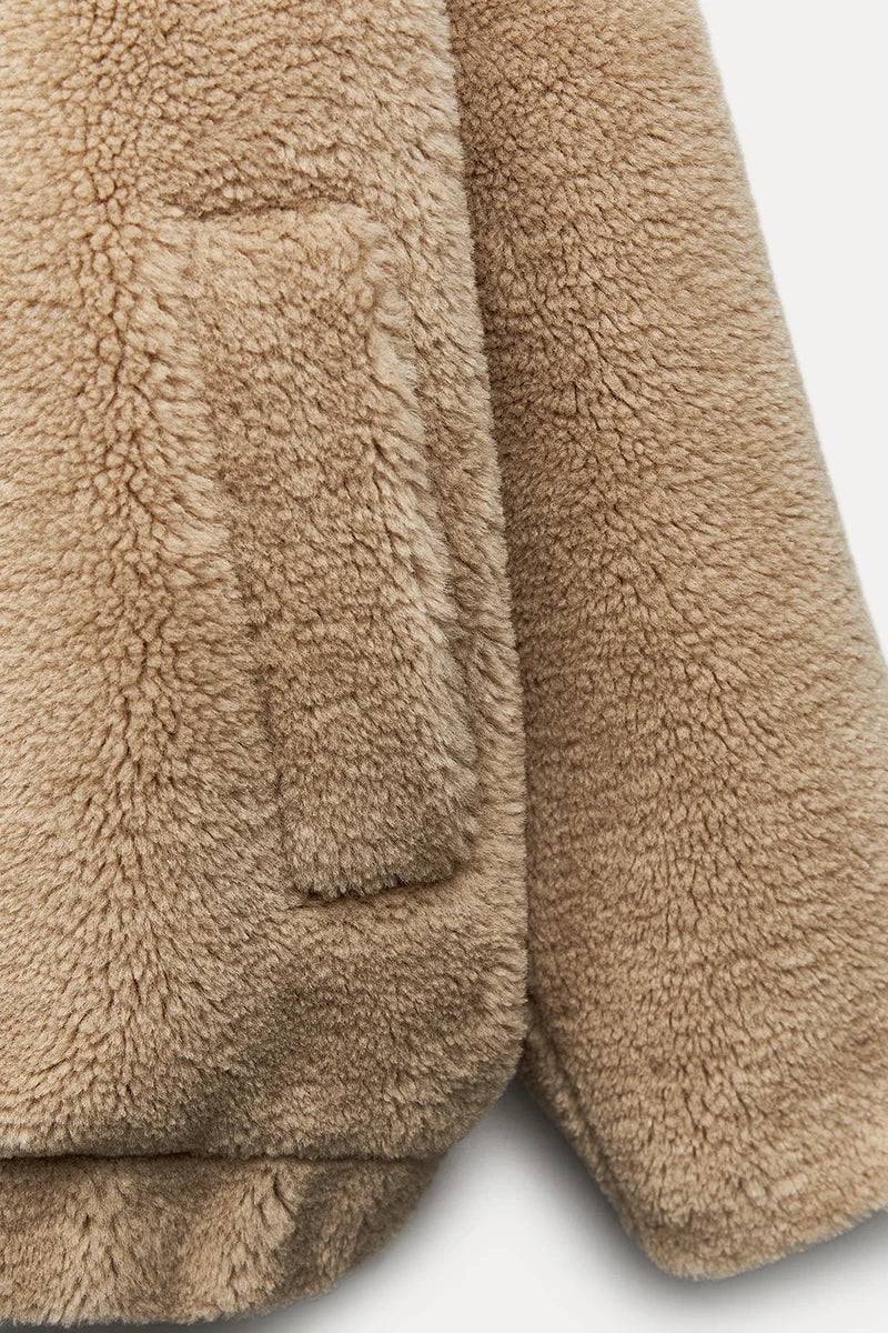 Plush Lambswool Fur Coat