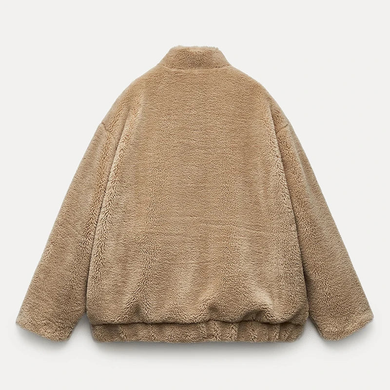 Plush Lambswool Fur Coat