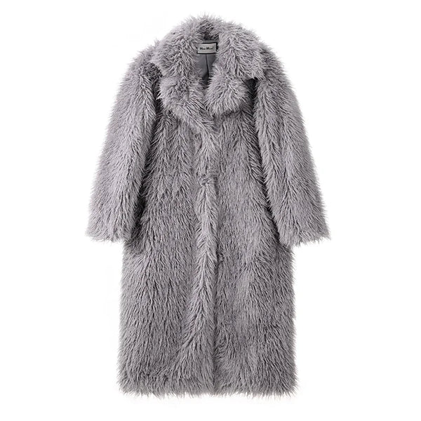 Gray Long Teddy Coat