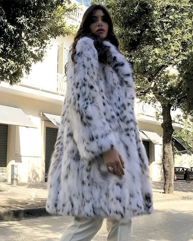 Leopard Print Faux Fur Coat