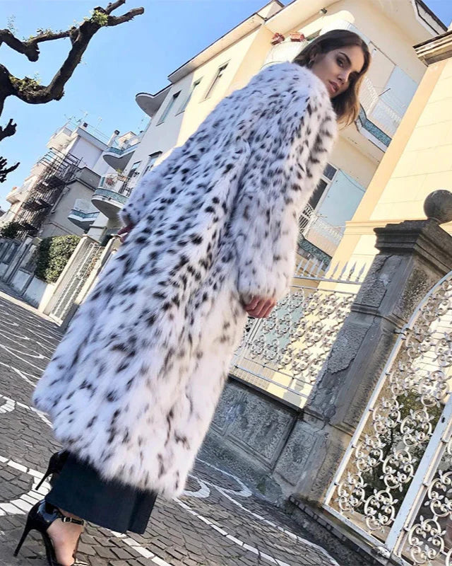 Leopard Print Faux Fur Coat