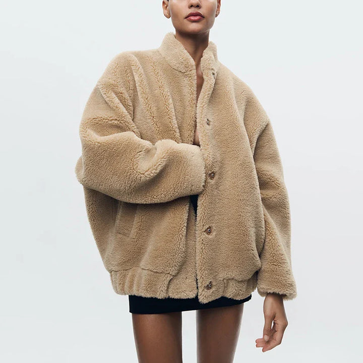 Plush Lambswool Fur Coat