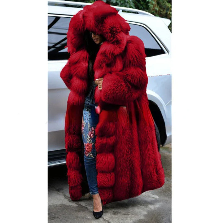 Plush Long Faux Fox Fur Coat