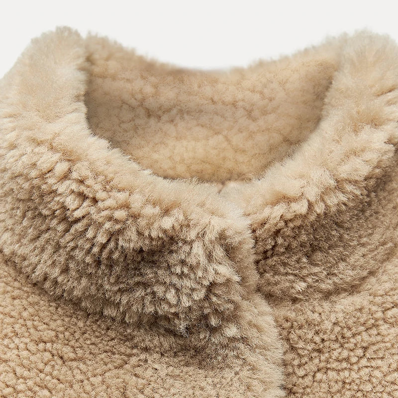 Plush Lambswool Fur Coat