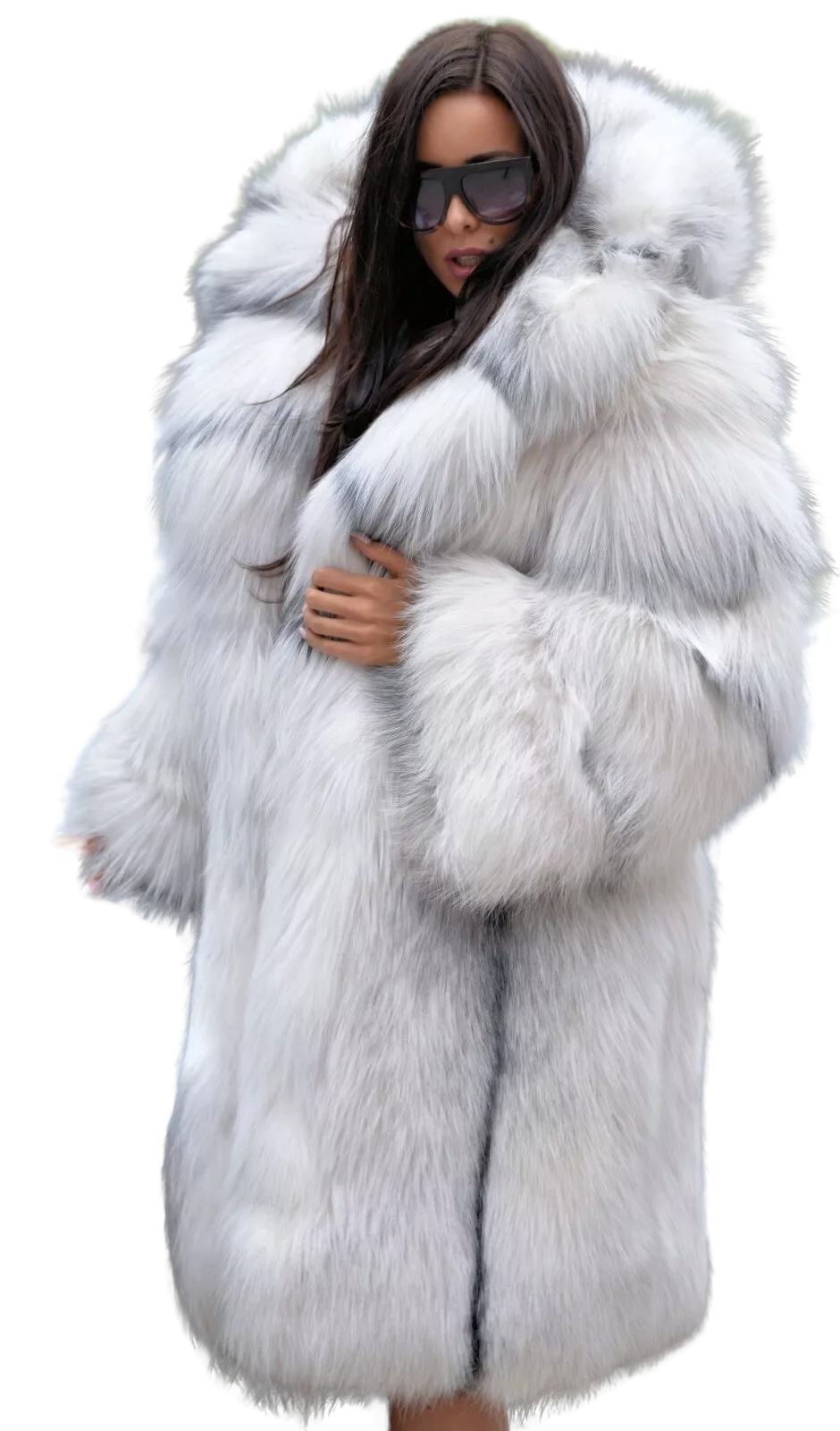 Plush Long Faux Fox Fur Coat