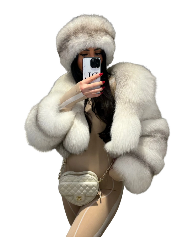 Classic Straight Rows Collar Fur Coat