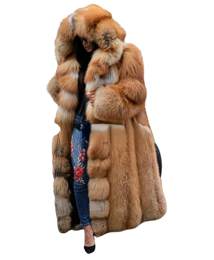 Plush Long Faux Fox Fur Coat