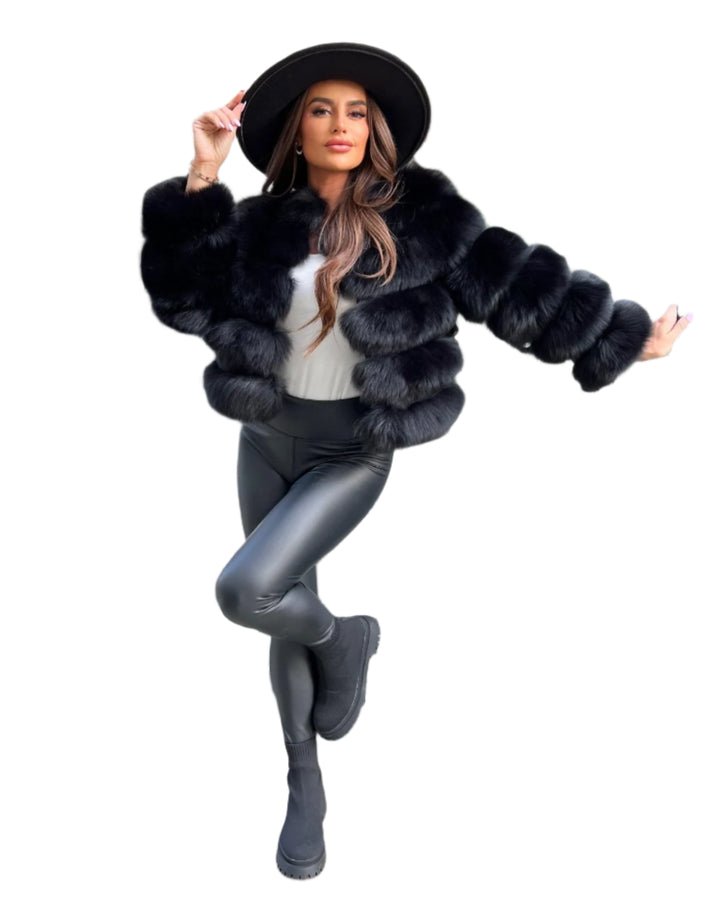 Sleek Tailored 5 Rows Fur Coat