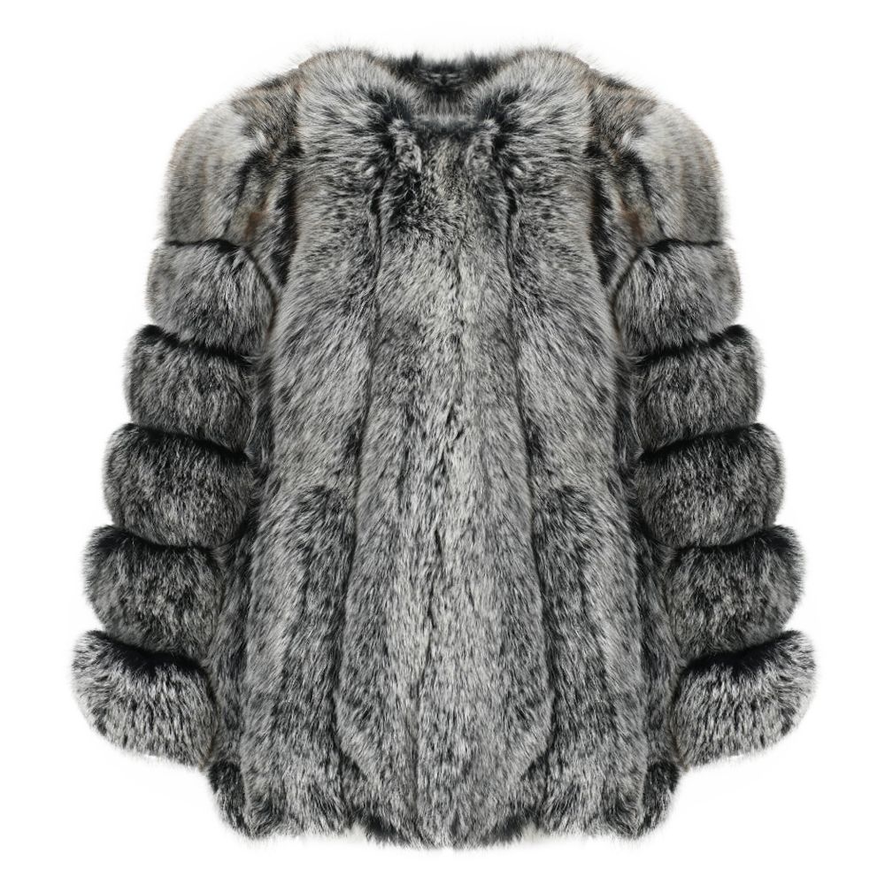 Tailored Straight Rows Long Fur Coat