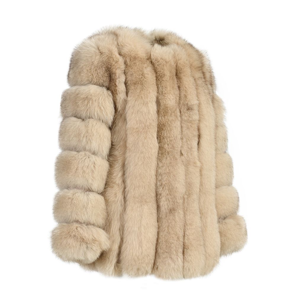 Tailored Straight Rows Long Fur Coat